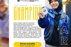 Dinar Aurelia juara 2 Karate di International Championship